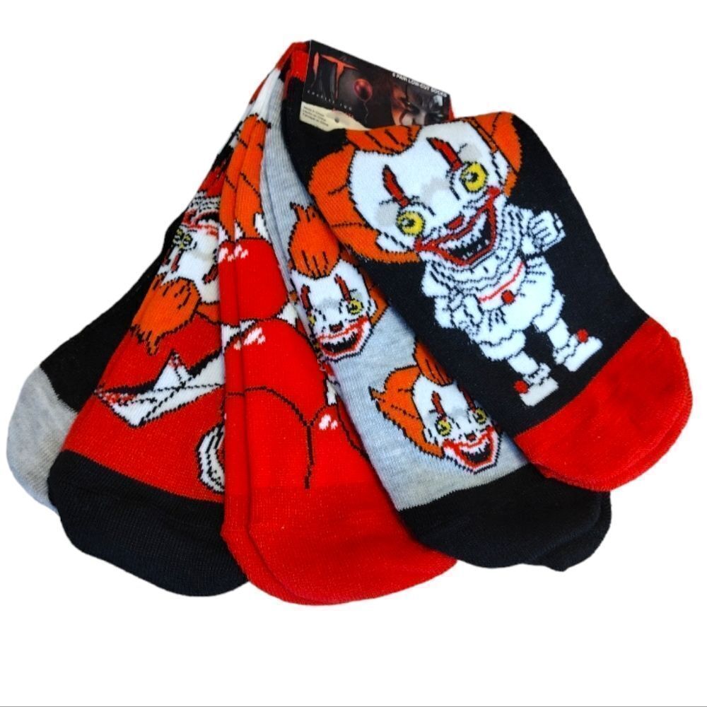 WB IT Chapter Pennywise Prints 5‎ Pairs Low Cut Ankle Socks NWT